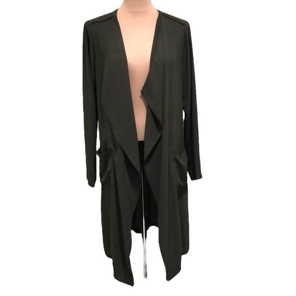 Trouve Dark Green Open Front Jacket - Picture 1 of 9
